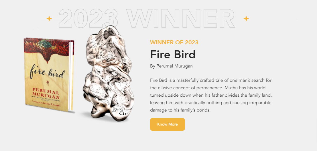 Fire Bird by Perumal Murugan Wins JCB Prize 2023